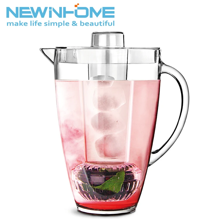 Eco friendly PS 2.8L Clear plastic water jug Juice Kettle Tea Pitcher with  4 Colorful Cups