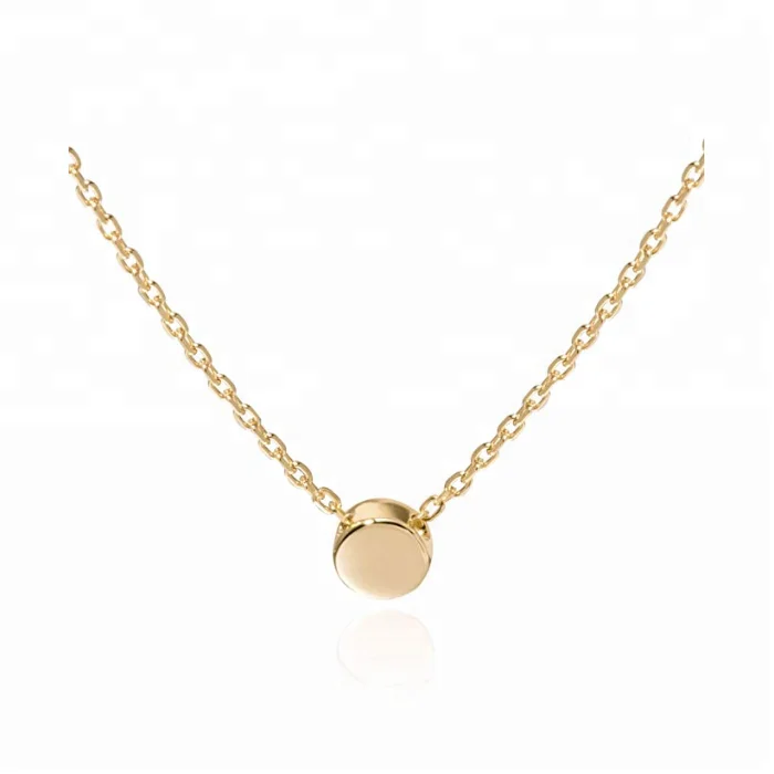 Disc Pendant Necklace,Gold 