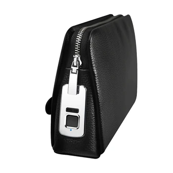 BUBM custom Unique Anti Theft Business Man Fingerprintocks zipper leather bags Clutch Purse handbags