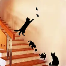 4 cute cats playing font b wall b font font b stickers b font kids room