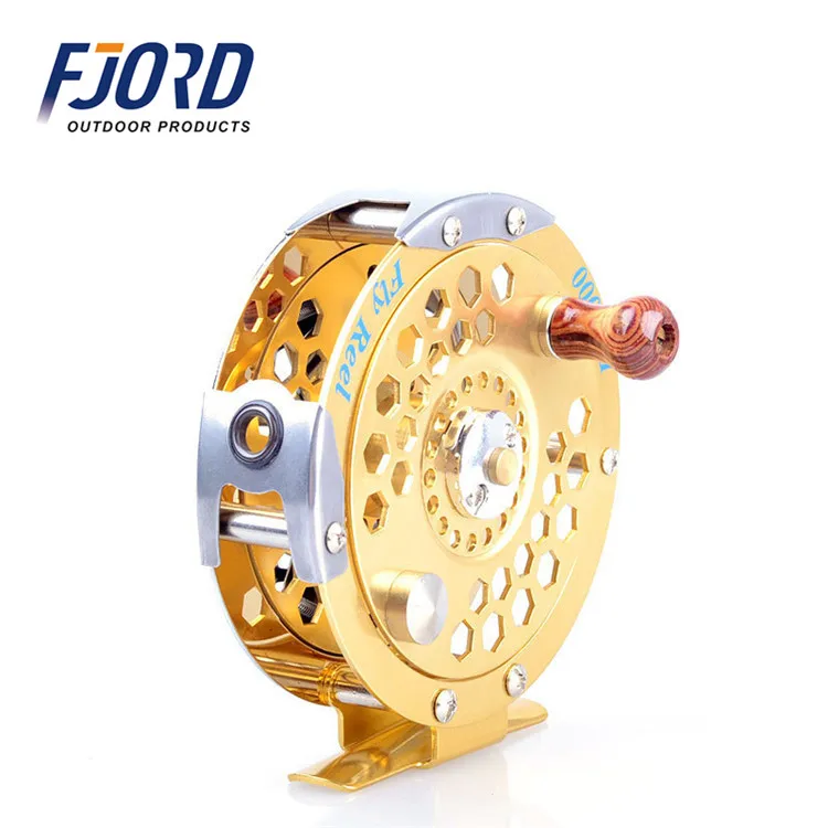 FJORD in Stock Deep Sea Fly Fishing Reel Full Metal Aluminum Waterproof Saltwater Clicker Fly Fishing Reel With Cork Handle