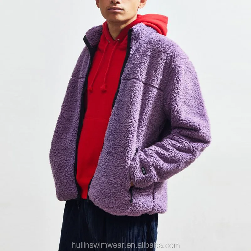 zip up solid teddy jacket