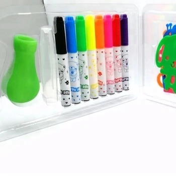 Blow spray pen water color pen with stencil for kids DIY