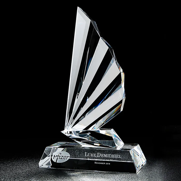 New custom K9 Eagle Shape customized Blank Crystal Award