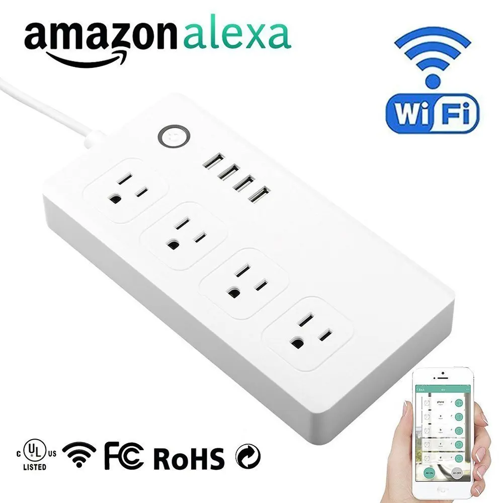 Details about   WiFi Smart Power Strip with 2 USB Port 4 AC Outlets ev59