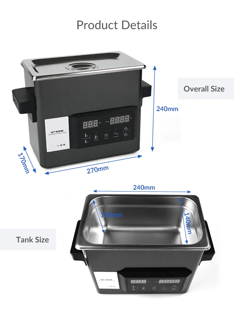 
 Touch Control 3L Ultra Sonic  Desktop Ultrasonic Bath Cleaner  