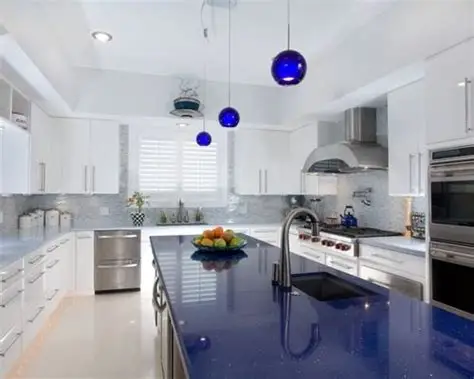 BOTON STONE Recycle Blue Startlight Table Top Stone Slab Crystal Blue Quartz Countertops