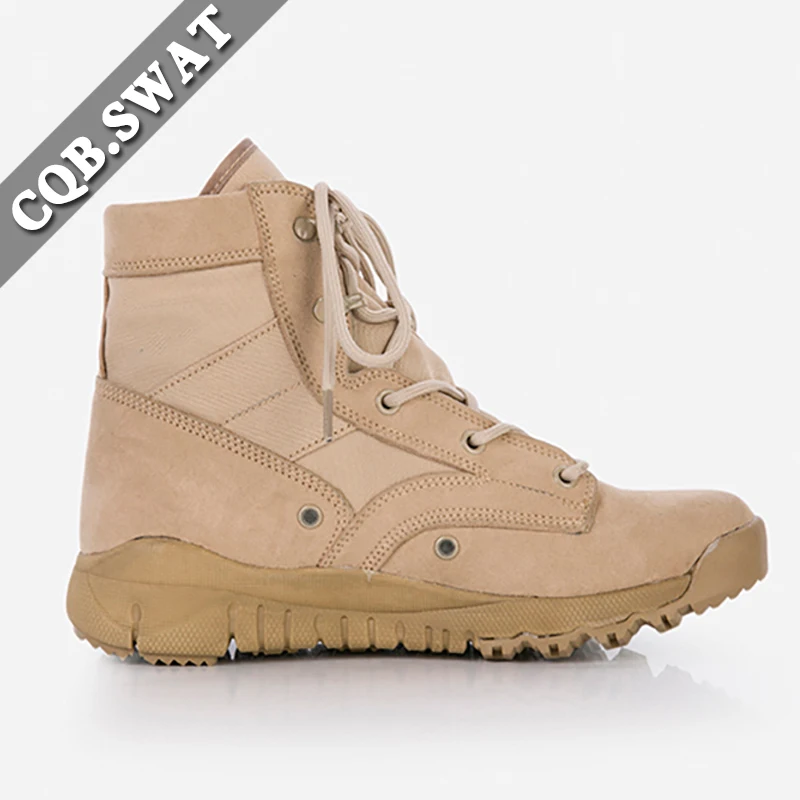 CQB.SWAT Factory Price 6-Inch Height Combat Desert Boots with Zip and Lace-Up Closure Vibram/EVA Outsole for Summer