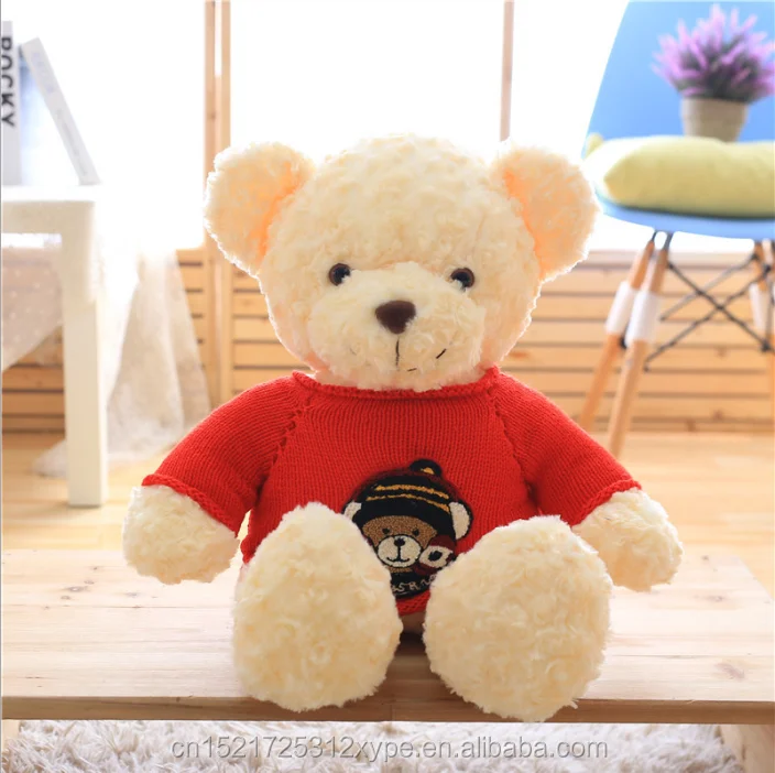 Custom Size Dressed Sweater Teddy Bear Plush Toy Children and Birthday Gifts