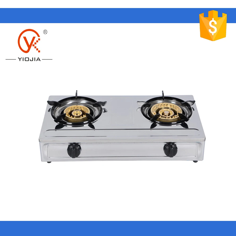 2 burner Table Gas Stove with Stainless Steel Body