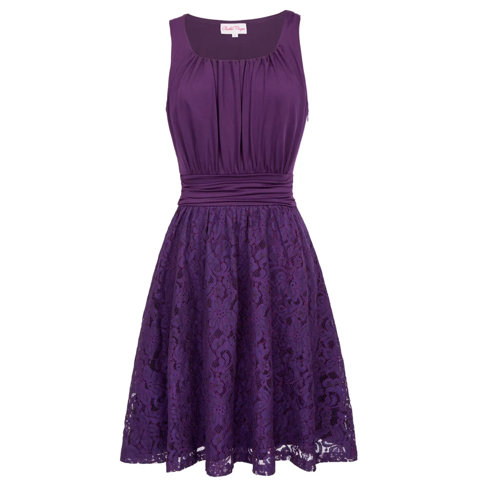 purple lace dress short