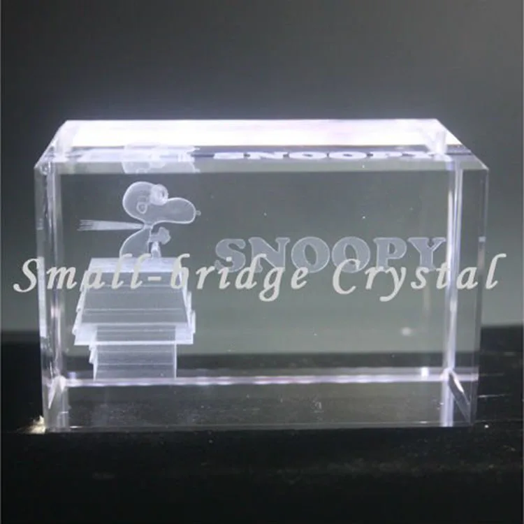 3D Laser Snoopy Crystal for Gift