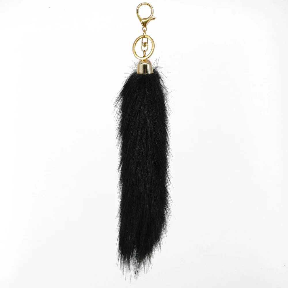 Yongze Soft Long Fur Generic Fake Fox Tails Keychain Wholesale Cheap Plush Keychains