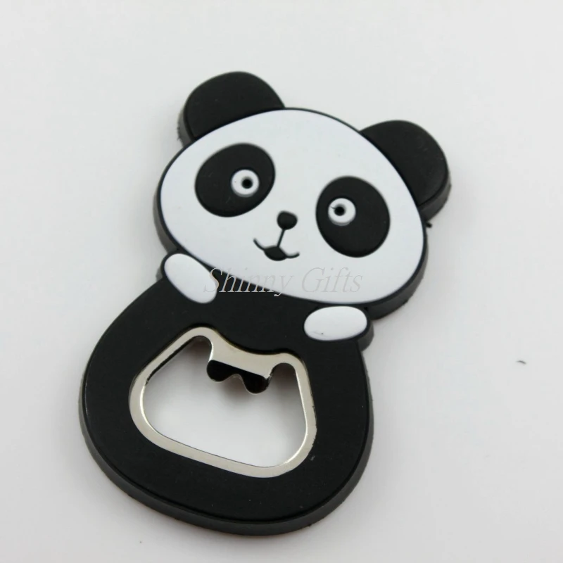 Close Up Of A Panda's Face Bottle Opener Fridge Magnet