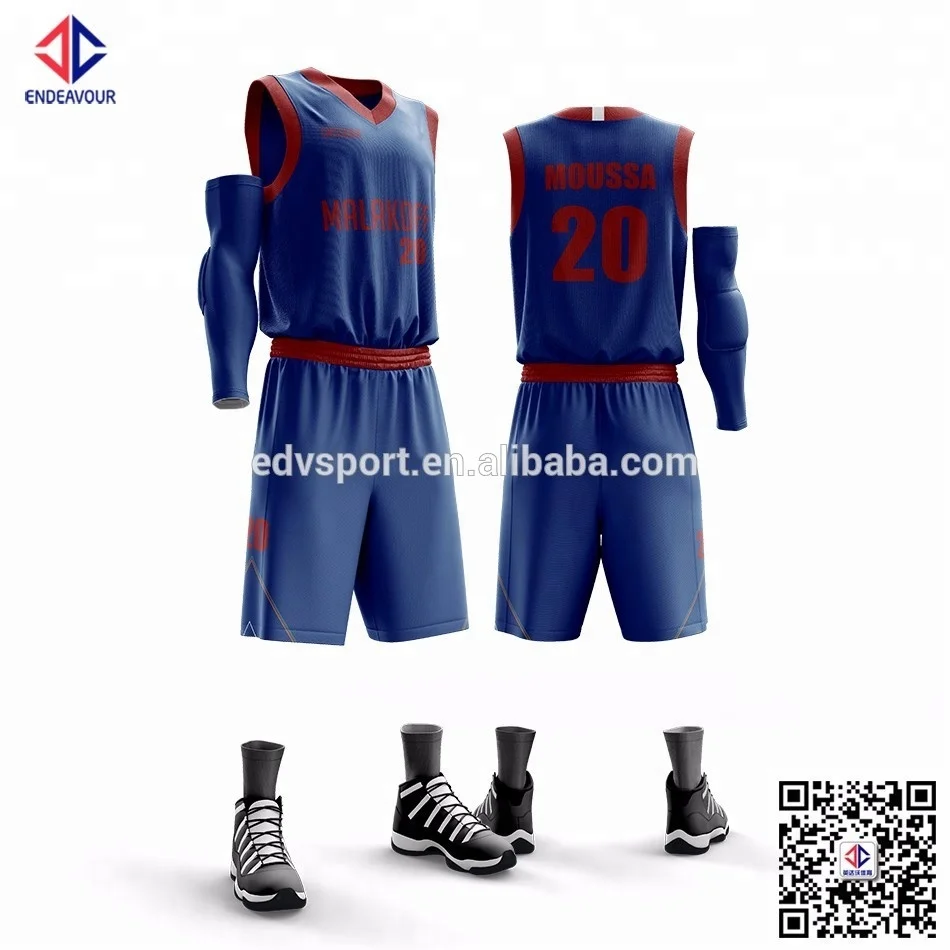 Customized Sublimation Basketball Jersey Design Color Blue