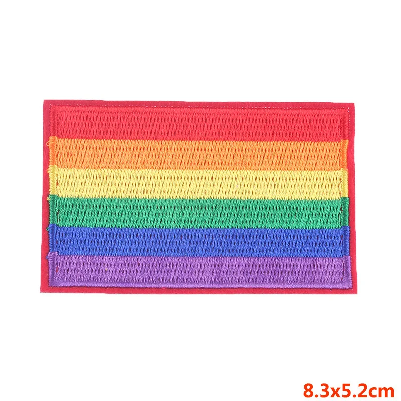High Quality 3D Custom Embroidered LGBT Rainbow Patches Iron-On Applique for Pride Clothing