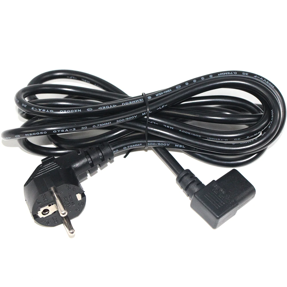 250v 3 Pin вилкой/корейский производитель кабелей VDE Европейского Schuko Cee 77 7/7 переменного тока Кабель-Удлинитель 16A 250V H05vv-F 3G2.5 90 градусов C13 прямоугольный шнур питания
