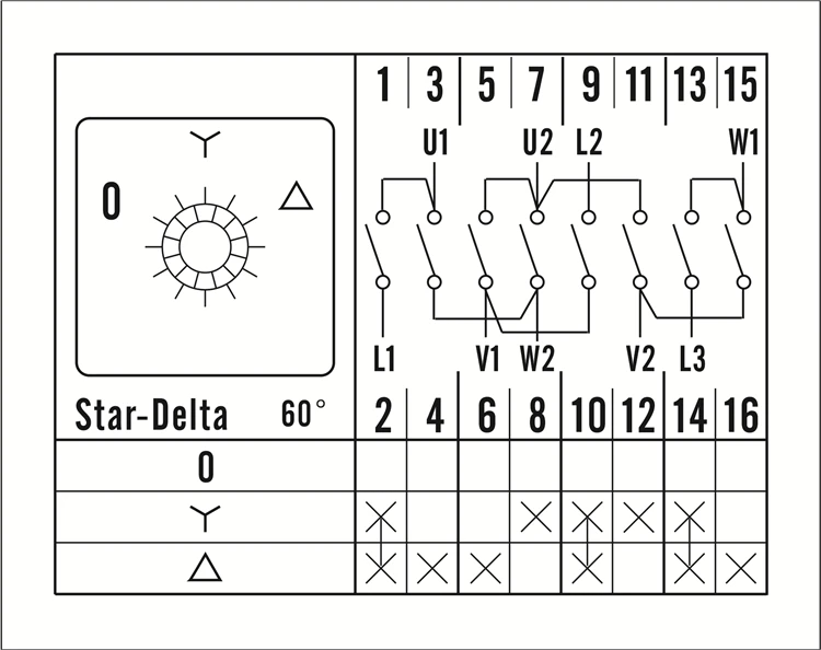 Схема подключения кулачкового переключателя звезда треугольник