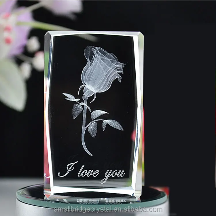 wholesale wedding favor 3D laser Crystal Engraving Wedding Gift