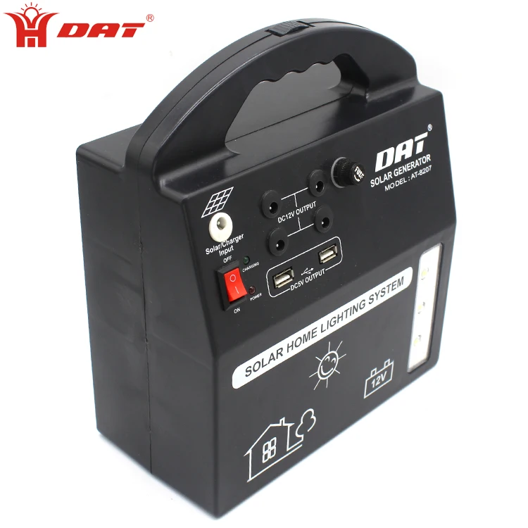 AT-8207 DAT DC 12v Battery Solar Lighting System - 4 LED Bulbs