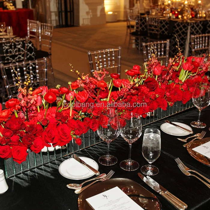Customized Size Wedding Decorative Rectangular Mirror Long Vase