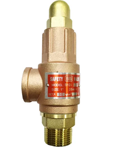High-Pressure Relief Safety Valve for Boiler Steam Spring Full-Lift Thread Connection Brass Forging Control Gas Water Compatible