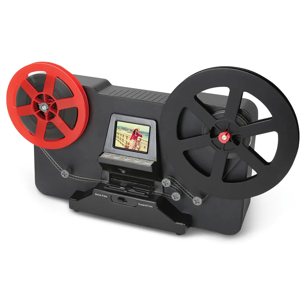 Wolverine 8mm and Super8 Reels Movie Digitizer with 2.4 LCD, Black