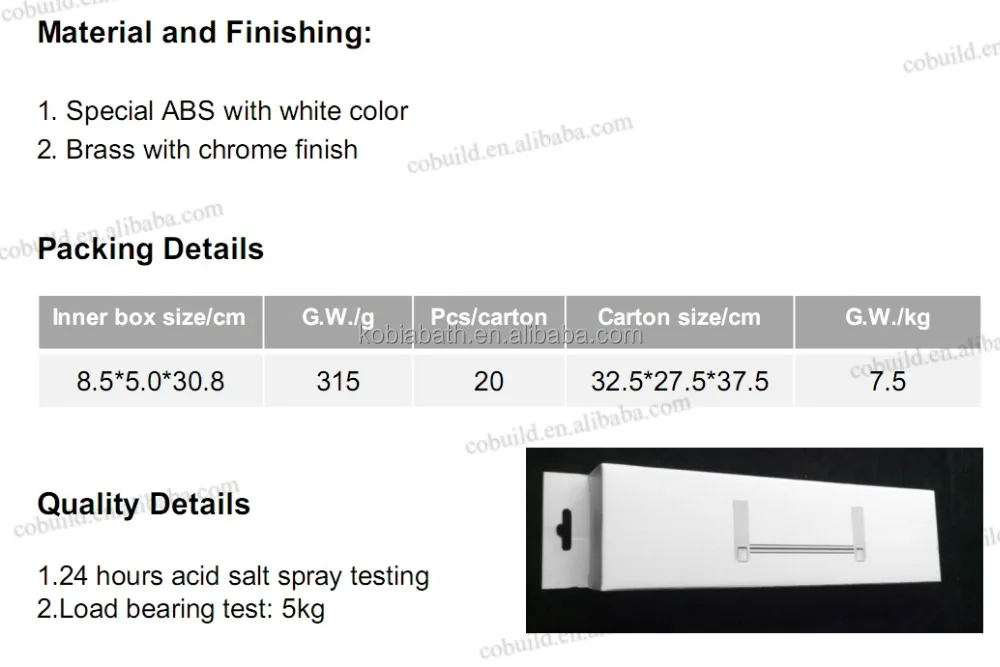 F3004WH новый продукт хром белый нержавеющая сталь отель бальфур полотенце