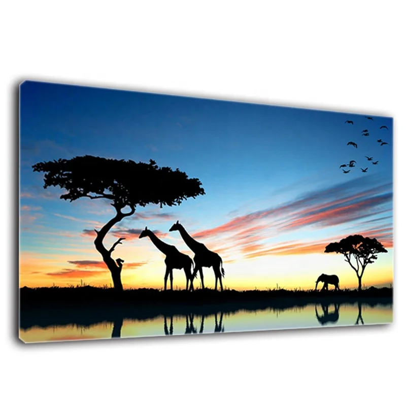 african sunsets with animals