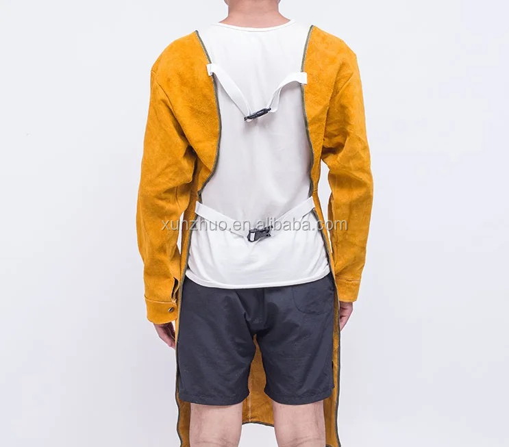 Кожаный сварочный костюм коричневого цвета для брюк и