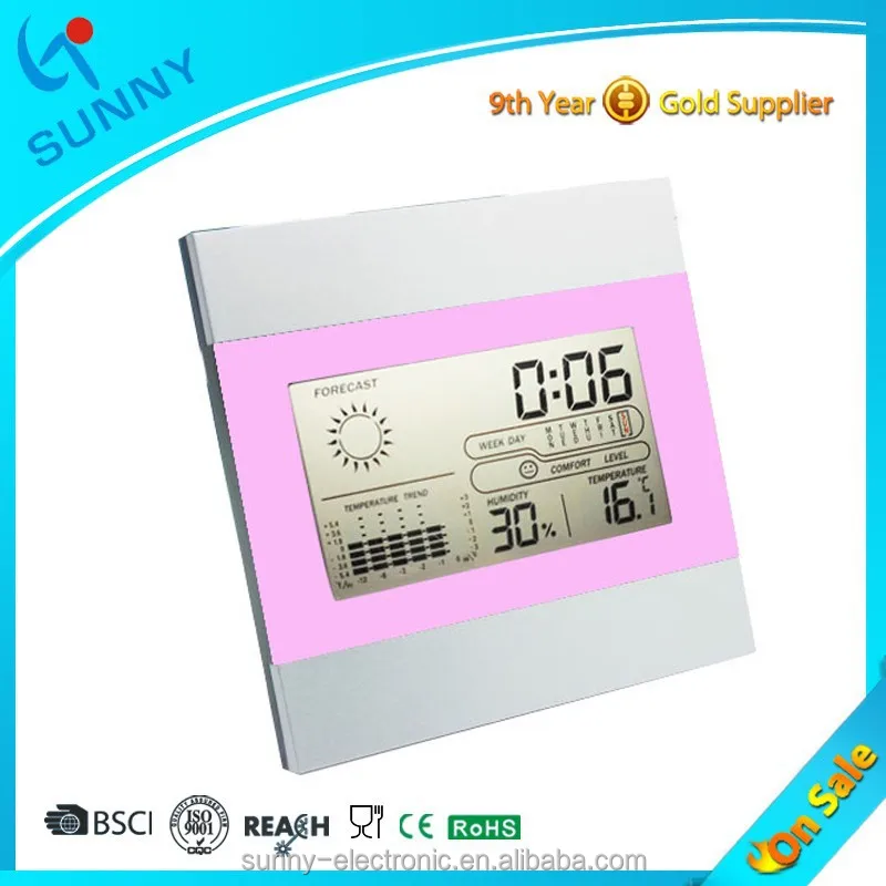 Custom Weather Station Indoor Home Cheap Sale Wholesale Alarm Pretty Elegant Digital Alarm Clock Desk Table Clocks