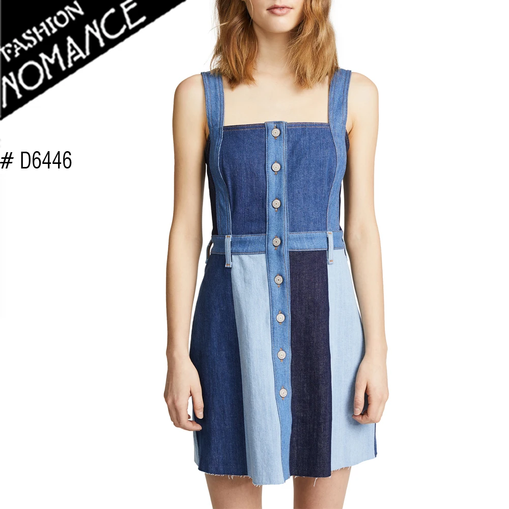 a line denim pinafore dress