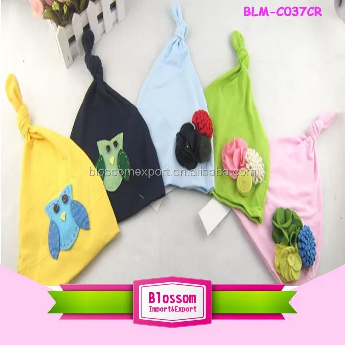 2015 хит продаж! Очаровательная однотонная хлопковая шапка для новорожденных