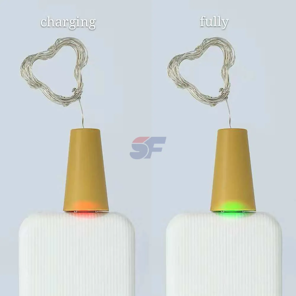 Led Cork Light Usb Rechargeable String Light Cork Plug Wine LED Bottle Lights 1M 10LED or 2M 20LED Customizable