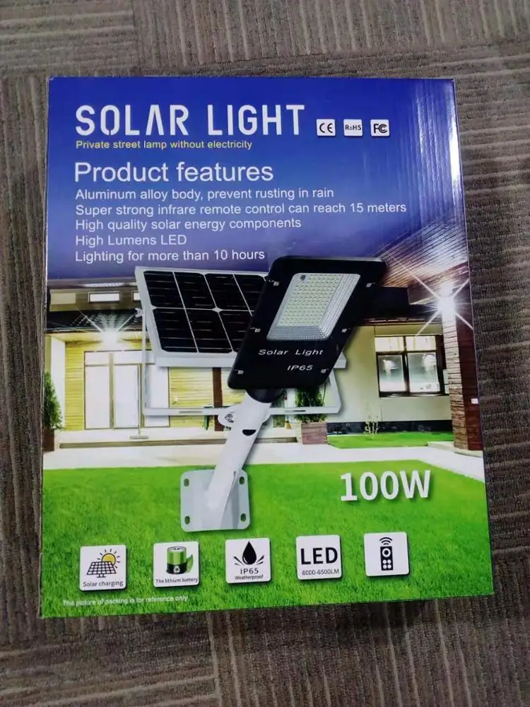 Solar Powered Light for Street Use 50w 100w 150w 200w Solar Outdoor Streetlight with High Lumens