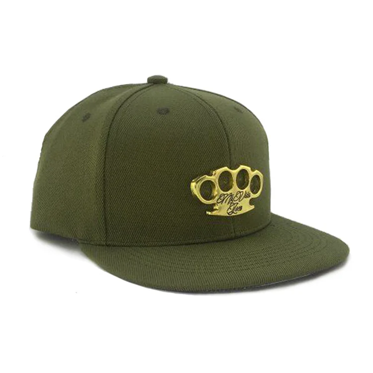 High Quality Custom Metal Plate Snapback Hat  Unisex Wholesale Customization
