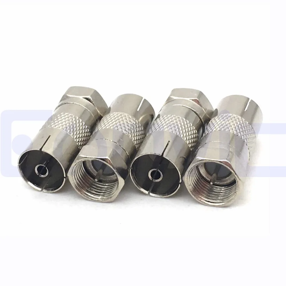 50pcs RG6 Coaxial Compression F Connector Adapter for Cable TV Antenna Satellite 