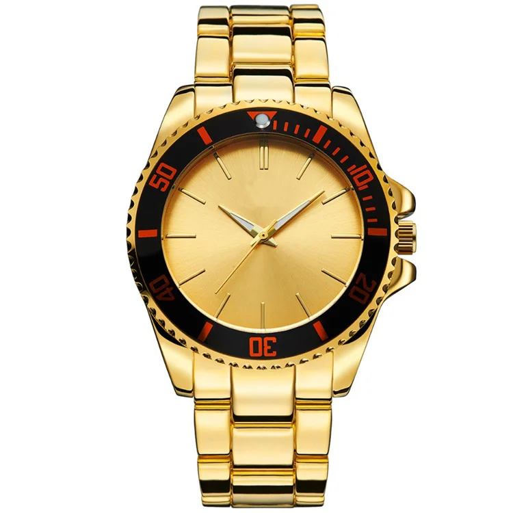 Japan Movt OEM Pure Excel Gold Plated Fashion Japan Original Quartz Time 22k Gold Watch