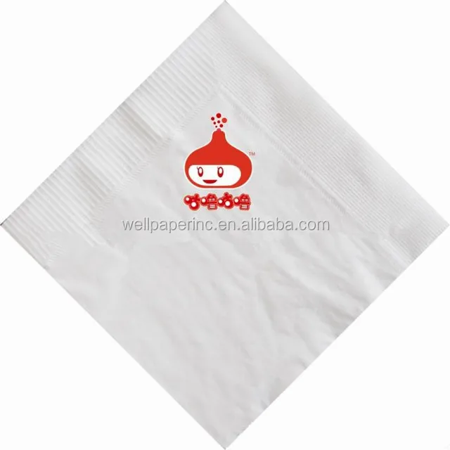 Logo Custom Printing White Paper Tissue Napkins 23x23cm 2ply Paper Party Supplies Soft Absorbent Napkins for Lunch table Decor