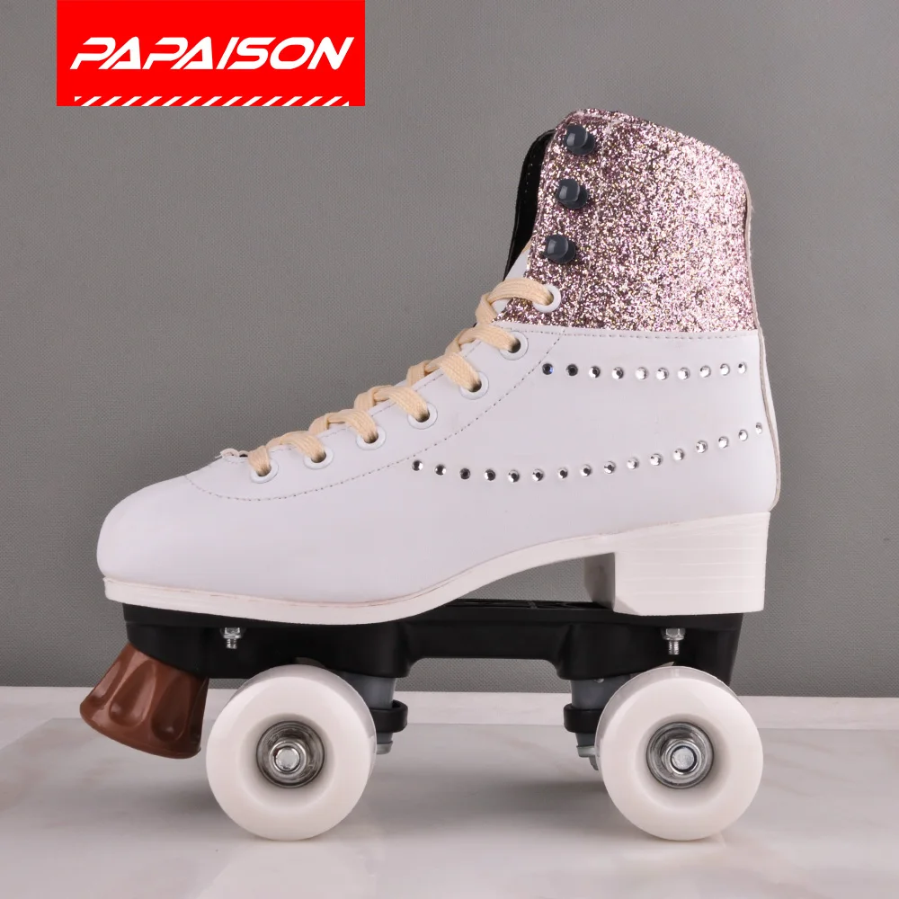 México Chile Moda PU PVC Ruedas Patines Amarillo Rosa Blanco