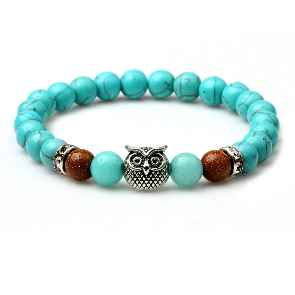 turquoise owl bracelet