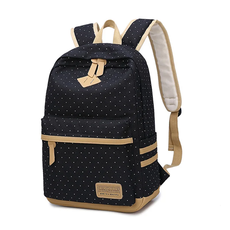 Cute Girl School Bags Kids Backpack Polka Dot Canvas Backpack For Teenage  Girls School Bag Lightweight Laptop Backpacks Rucksack - Buy School Bags