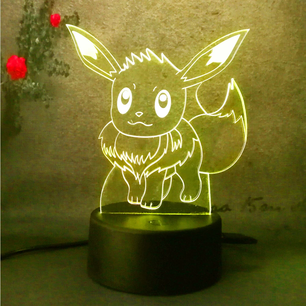 US Pokemon Snorlax 3D LED Night Light Touch Table DeskLamp Brithday Gifts 7Color 