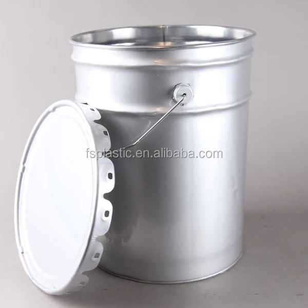 20kg 25kg Stahleimer Metalldosen Blecheimer Mit Deckel Und Griff Für Farbe Beschichtung 25 Liter Weißblecheimer