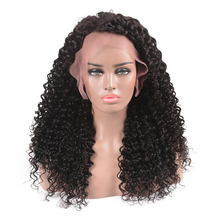 Factory Wholesale 9a Grade Part Anywhere Bleached Knots Virgin Brazilian Hair Deep Wave 360 Lace Wig