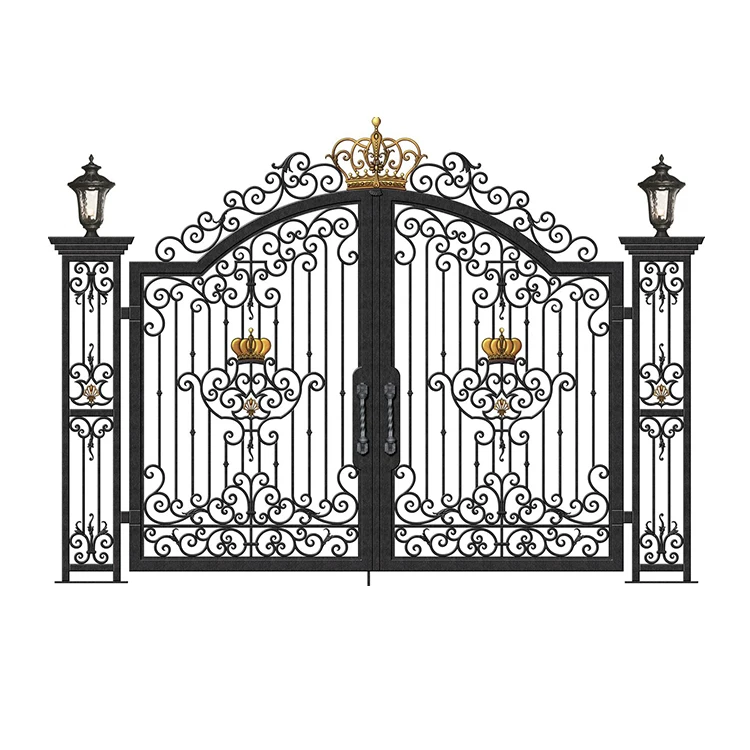 New Simple Beautiful Wrought Iron Swing Gate Designs for Villas $500 Cash Coupon Included