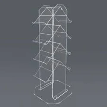 Custom Perforated Sheet Metal Hook Zig Zag Brochure Stand Magazine Display Stand