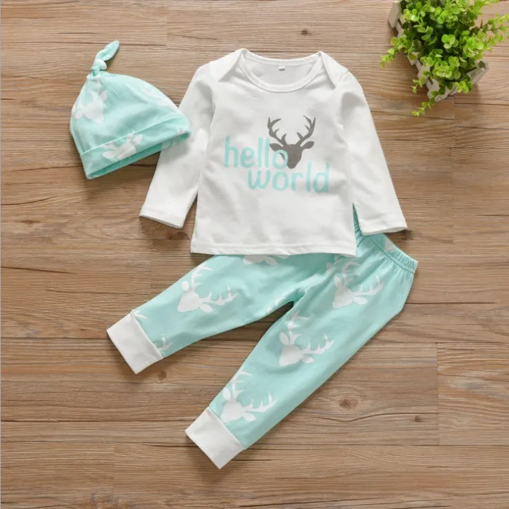 Nedeins Ensemble De Vetements Pour Bebe Habits Imprimes Hello World Barboteuse Pantalon Bonnet En Coton Pour Nouveau Ne Buy 18 Enfants Boutique Tenues En Gros Enfants Vetements Unisexe Bebe Vetements Ensembles En Gros Belle