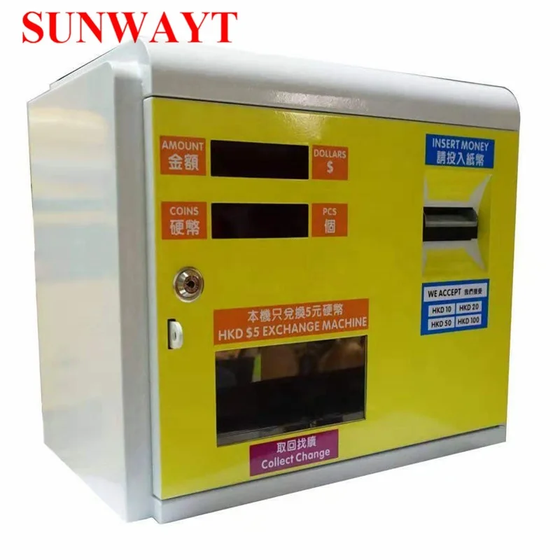 Mini Wall Mounted Coin Changer Machine for Small Amusement Center