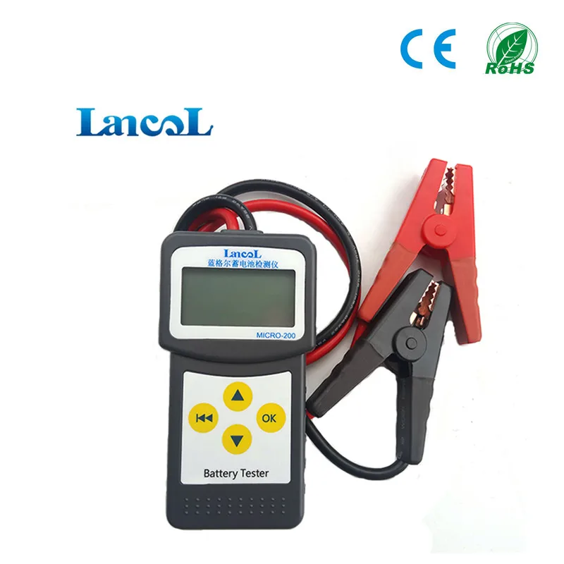Automatic 12V Car Battery Tester Micro200 A5 Model SOC SOH IR Checker ABS Material Diagnostic Tools Portable Battery Tester